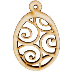 Holz-Ei-Anhänger 7cm - Deko-Ornament