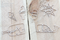 SCRAPINIEC Dekorpappe Die Cut Chipboard Dekoration Ornament, Summer Eis 3562