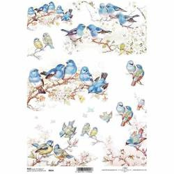 ITD Reispapier Decoupage Bastelpapier Softpapier, R654 - Vögel