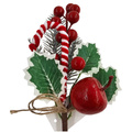 Weihnachtszweig mit Zuckerstange und Apfel - 1St