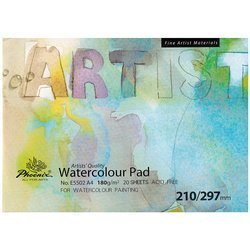 PHOENIX Aquarellblock Watercolour Pad 180 g - A4, 20 Blatt ecru