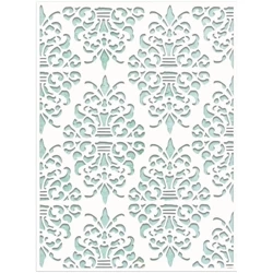 MINATY Mixed Media Schablone STENCIL für Decoupage Scrapbooking Damast