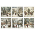 Reispapier-Set - Weihnachten, Menschen, Eisbahn, festliche Zeit - RSM191 - Itd Collection