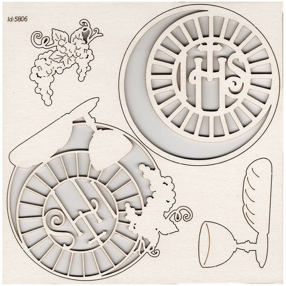 SCRAPINIEC Dekorpappe Die Cut Chipboard Dekoration, Dekor - 3-lagige Tasse - 4 Stk.