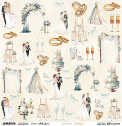 SCRAPandME 30x30cm einseitig Scrapbooking Papier 250g, Wedding 2