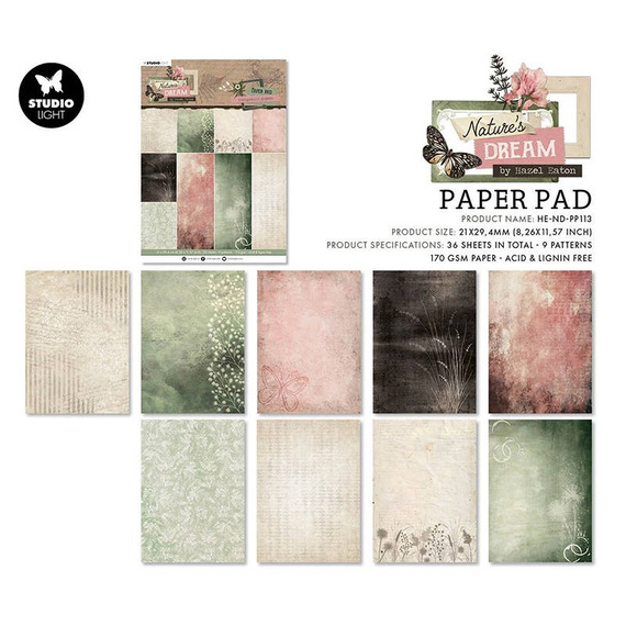 STUDIO LIGHT 36Blatt A4 Papierset -  Background papers Natures