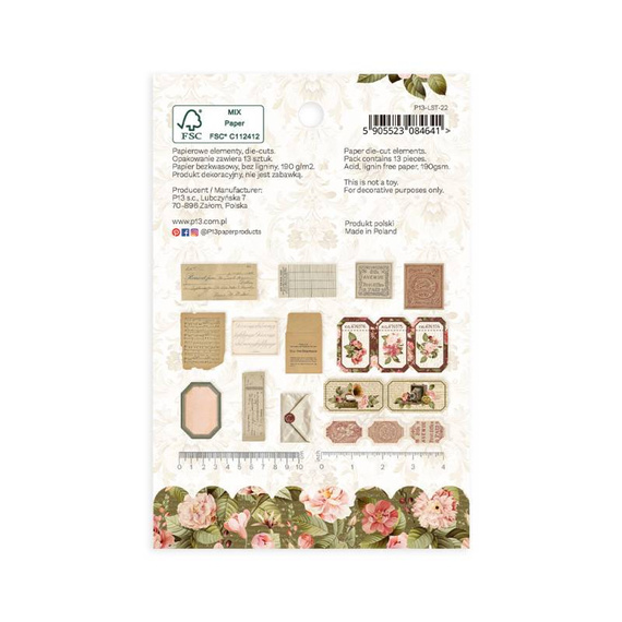 P13 - Papierelemente Scrapbooking - Love and lac - 13 Stück