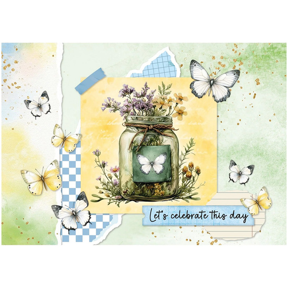 Scrapbooking Papier Set mit A4-Elementen - Butterflies - Studio Light