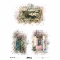 ITD Reispapier Decoupage Bastelpapier Softpapier Serviettentechnik, Tür Blumen R1600