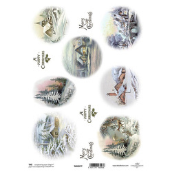 ITD COLLECTION 21x29cm A4 einseitig Scrapbooking Craft Papier 250g - TAG0177 Winteransichten