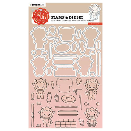 STUDIO LIGHT Stanzform Präge Stanzschablone Cutting Die + Stempel, Snow fun