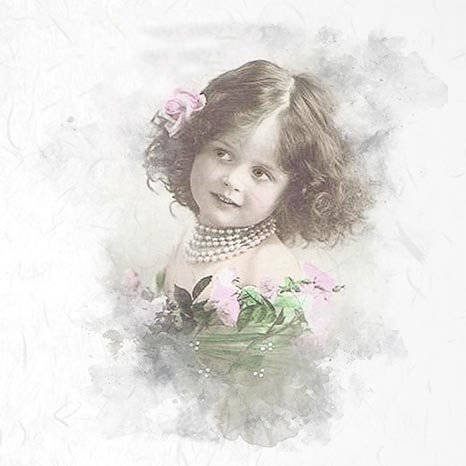 Reispapier-Set, retro vintage, Mädchen - ITD 6tlg 