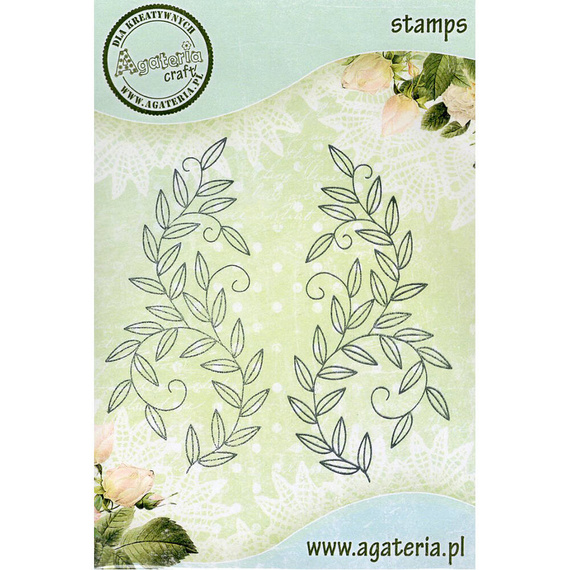 Agateria - Polymer-Stempel - Willow branches, Twigs Weidenzweige 2St.