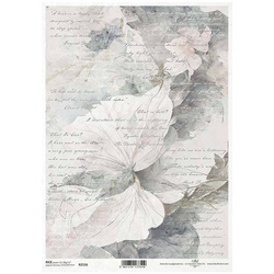 ITD Reispapier Decoupage Bastelpapier Softpapier Serviettentechnik, Blumen, Schreiben R2156