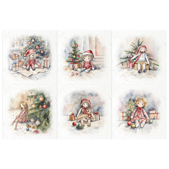 Scrapbooking-Bastelpapier-Set reis - ITD - RSM135 Puppen unter dem Weihnachtsbaum