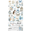 CRAFT OCLOCK 15,5x30,5cm Scrapbooking Papier mit Elementen, Something Blue mix