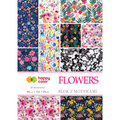 HAPPY COLOR Motivblock 15 Blatt Scrapbooking Papier 80g A4, Flowers Blumen