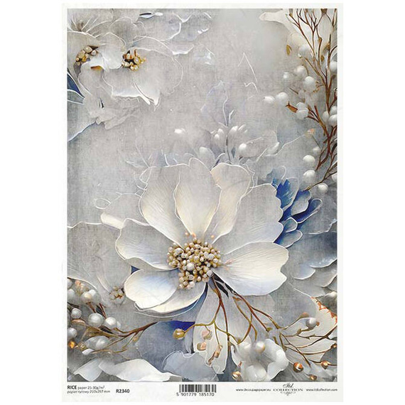 ITD Reispapier Decoupage Bastelpapier Serviettentechnik-R2340 Blumen