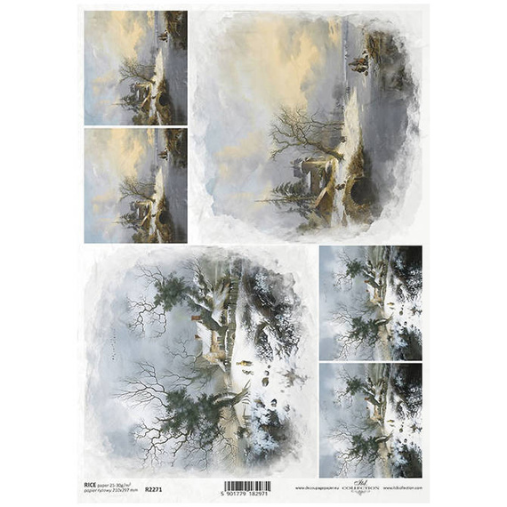 ITD Reispapier Decoupage Bastelpapier Serviettentechnik-R2271 Winteransichten