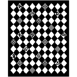 Schablone mixed-Media 3D 20x25cm - Furry Friends Hintergrund Rhomben - Stamperia