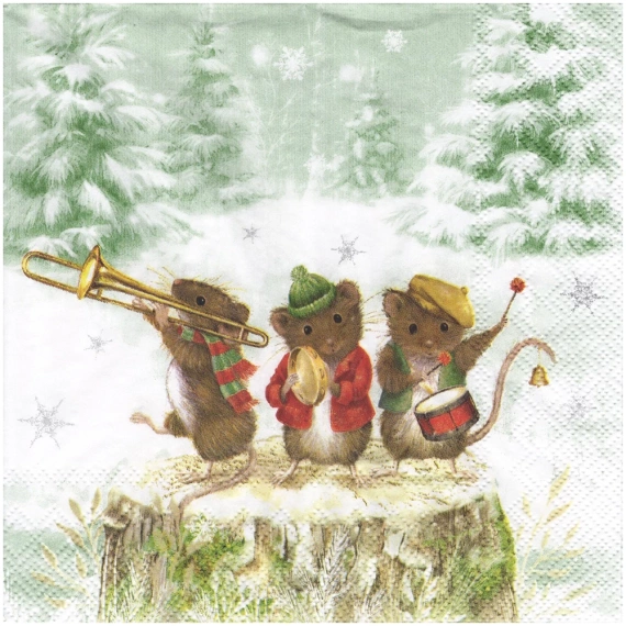 SERVIETTEN 1 Stück Motivservietten Decoupage Napkin 33x33cm, Mouse Band