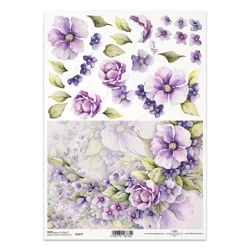 ITD Reispapier Decoupage Bastelpapier Serviettentechnik-R2377 Blumen lila