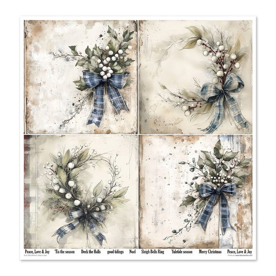 ITD COLLECTION Scrapbooking Papier Set 30x30 cm - Winter's Tale in blue