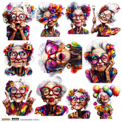 AUFKLEBER ScrapLove Dekor Stickers  - Grandmother Artist 1