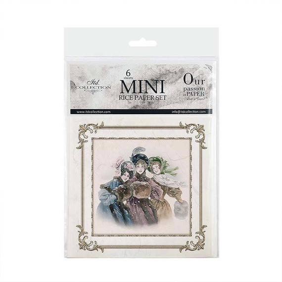 ITD Reispapier Decoupage SET Bastelpapier, rahmen vintage zeichen winter RSM060 