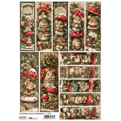 Reispapier A4 - ScrapLove - Christmas Mouse Bookmark 1 - Weihnachtsmaus Lesezeichen