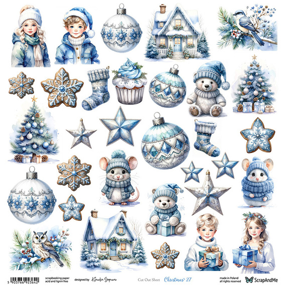 Scrapbooking-Papier - ScrapAndMe - Christmas 27 - Motivbogen - 30x30 cm