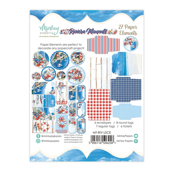 Papierumschläge und Anhänger - Mintay - Riviera Moments 27 Stück