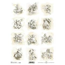 ITD Reispapier Decoupage Bastelpapier Softpapier Serviettentechnik, Engel R1694