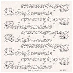 SCRAPINIEC Dekorpappe Die Cut Chipboard Dekoration Ornament, Podziękowania 5188