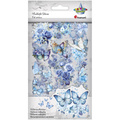 AUFKLEBER folie - Blaue Blumen und Schmetterlinge