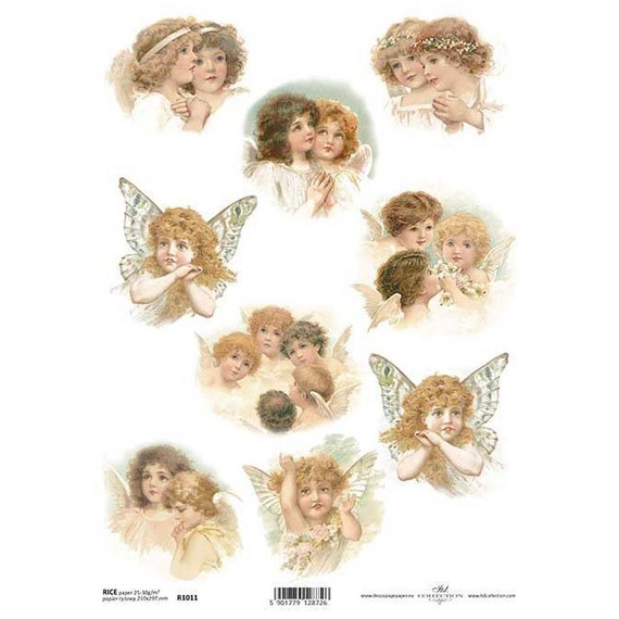 ITD Reispapier Decoupage Bastelpapier Softpapier, Kinder Engel R1011