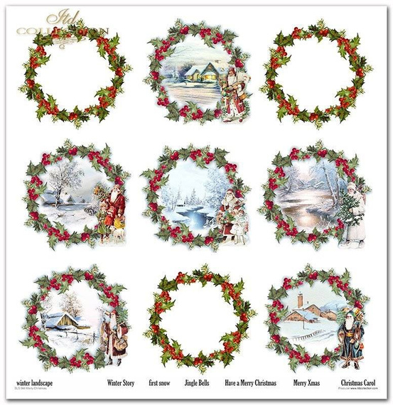 ITD COLLECTION Setz 11Stk 30x30cm Scrapbooking Papier - Merry Christmas