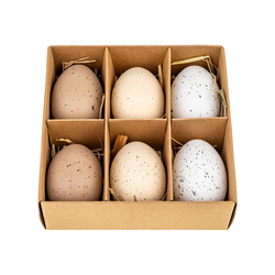 Natürliche Kunststoff-Eier 6 cm - 6 Stück