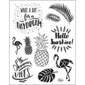 VIVA DECOR Transparent Stempeln Set Motivstempel Clear Stamps - Flamingo Ananas