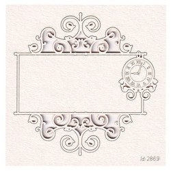 SCRAPINIEC Dekorpappe Die Cut Chipboard Dekoration Park Avenue sign frame clock 
