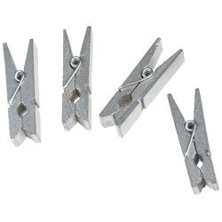 Silberne Holzklammer 3,5cm - 1St