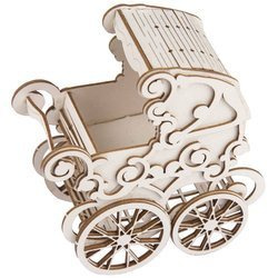 SCRAPINIEC Dekorpappe Die Cut Chipboard Dekoration Ornament, 3D Kinderwagen