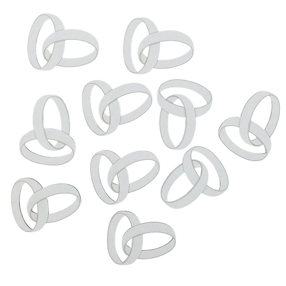 Dekorpappe Die Cut Chipboard - Stahl Liebe - Ringe 10Stk - Kreatywna Pracownia