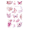 AUFKLEBER folie - Rosa Blumen und Schmetterlinge