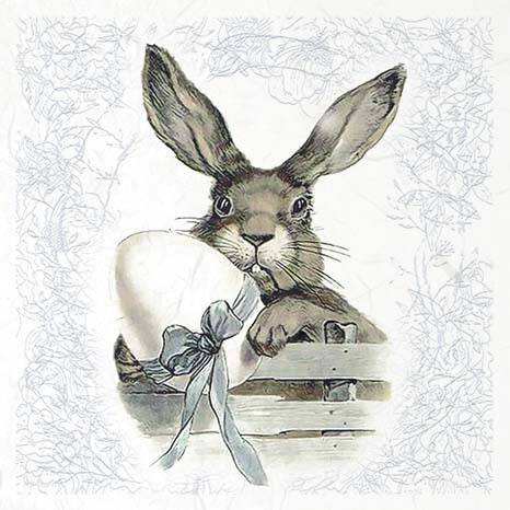 ITD Reispapier Decoupage SET Bastelpapier, vintage, osterhasen RSM070