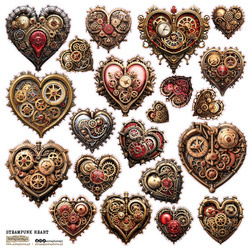 AUFKLEBER - ScrapLove - Steampunk Herz