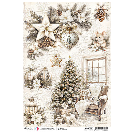 Reispapier für Decoupage A4 - Ciao Bella - Winter Season Small Wonders