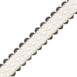 Spitze Spitzenborte Spitzenband Spitzenblock 35 mm/ 1 m, cremebraun