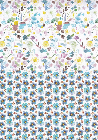 HAPPY COLOR Motivblock 15 Blatt Scrapbooking Papier 80g A4, Flowers Blumen