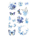 AUFKLEBER folie - Blaue Blumen und Schmetterlinge